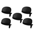 thumbnail image 3 of 5 gorros de chef para cocina, restaurante, servicio y turbante (negro), 3 of 5