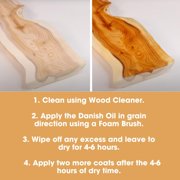Furniture Clinic Danish Oil | Wood Care for Interior & Exterior Furniture | Restore, Seal & Protect Oak, Pine, Teak & More | Non-Toxic Natural Satin Finish | Repels Water, Stains, Dirt | 8.5oz/250ml