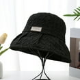 thumbnail image 4 of CUZIBR Adult Mens Funny Hats Fashionable Solid Color Classic Bucket Hat Casual Lightweight Summer Breathable Foldable Travel Beach Fisherman Caps Unisex Stylish Holiday Party Dailywear,Black,One Size, 4 of 4