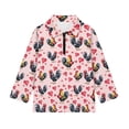 thumbnail image 4 of Psesaysky Rooster Pink Hearts Print Girls Half Zipper Sweatshirts Cute Trendy Fall Pullover Crop Tops for Teen Girls Long Sleeve Sweater Clothes Athletic Shirts 6-7 Years, 4 of 6