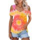 thumbnail image 1 of Camisas de Manga Corta para las Mujeres de Verano Sexy Frío Hombro Suéter Blusa Cuello en V Sólido, Ligero para Diario, 1 of 9