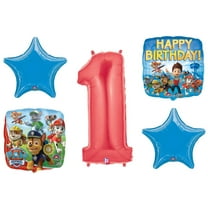 Paw Patrol 1st First #1 Birthday Balloon Bouquet 5 Pieces