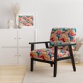 thumbnail image 2 of Designart "Subtle Multicolored Abstract Wave II" Multicolor Abstract Upholstered Accent Chair - Modern Arm Chair For Bedroom, 2 of 5