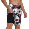 thumbnail image 2 of Fuzoiu Gothic Skulls And Roses Print Men's Swim Shorts,Quick-Dry Double-Layer Swim Trunks,Board Trunks,Beach Shorts Swimwear Bathing Suits-XX-Large, 2 of 6