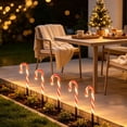 thumbnail image 4 of KOYPTL Christmas Decorations for Outdoor 5-In-1 Solar Ground Stake Lights Snowman Design With Scarf Hat Candy Cane Outdoor Xmas Decor for Yard Lawn Garden Patio Holiday Ambiance Lights, 4 of 6
