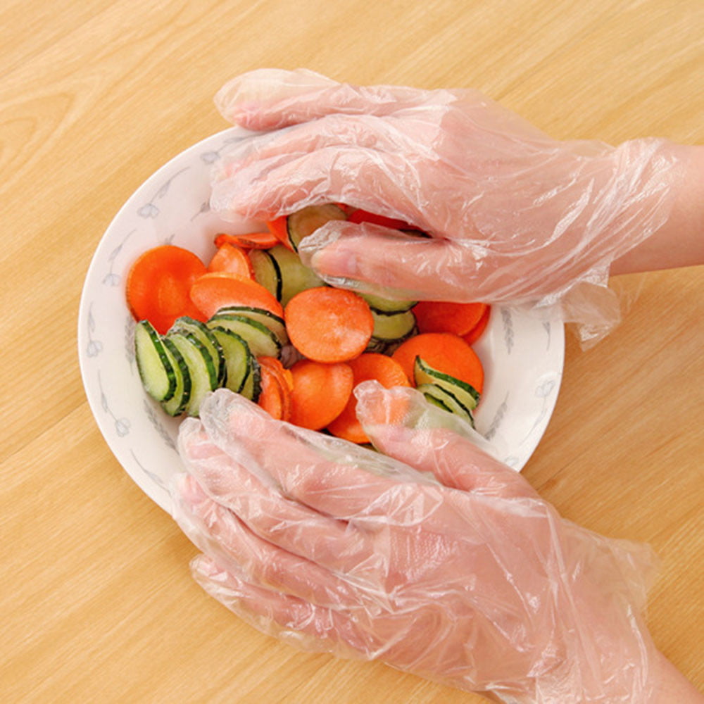 1000pcs Plastic Disposable Gloves Restaurant Home Service Catering Hygiene SAFE 
