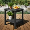 thumbnail image 4 of Riedhoff 2-Tiers Outdoor Side Table for Patio, 17.71" x 15.35"x 18.11", Weather Resistant, Black, 4 of 7