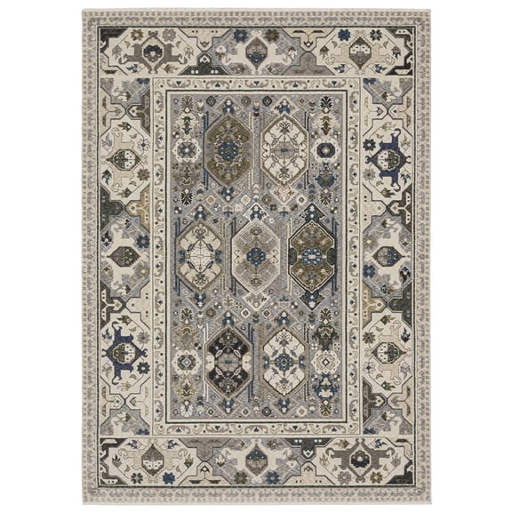 Woven Trends Trendy - HA04U - Traditional/Bohemian Rug, Bordered Medallion Pattern, Stain and Fade Resistant, Living Room, Dining Room, Office, Low Pile Polyester Area Rug in Ivory - 10' x 13'