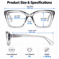 thumbnail image 3 of Reading Glasses for Women, Square Readers for Near Intermediate & Distance Vision, Lightweight Full Rim Fashion Eyeglasses,Gray  - +3.00,Blue Light Blocking, 3 of 4