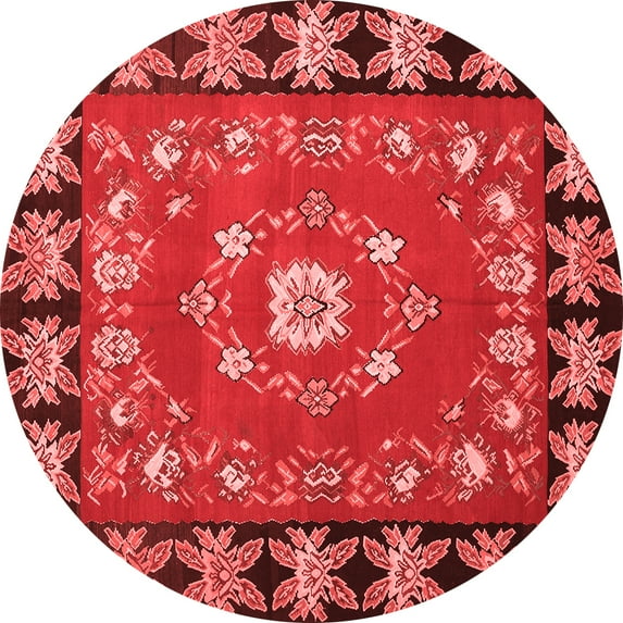 Ahgly Company Indoor Round Persian Red Traditional Area Rugs, 4' Round