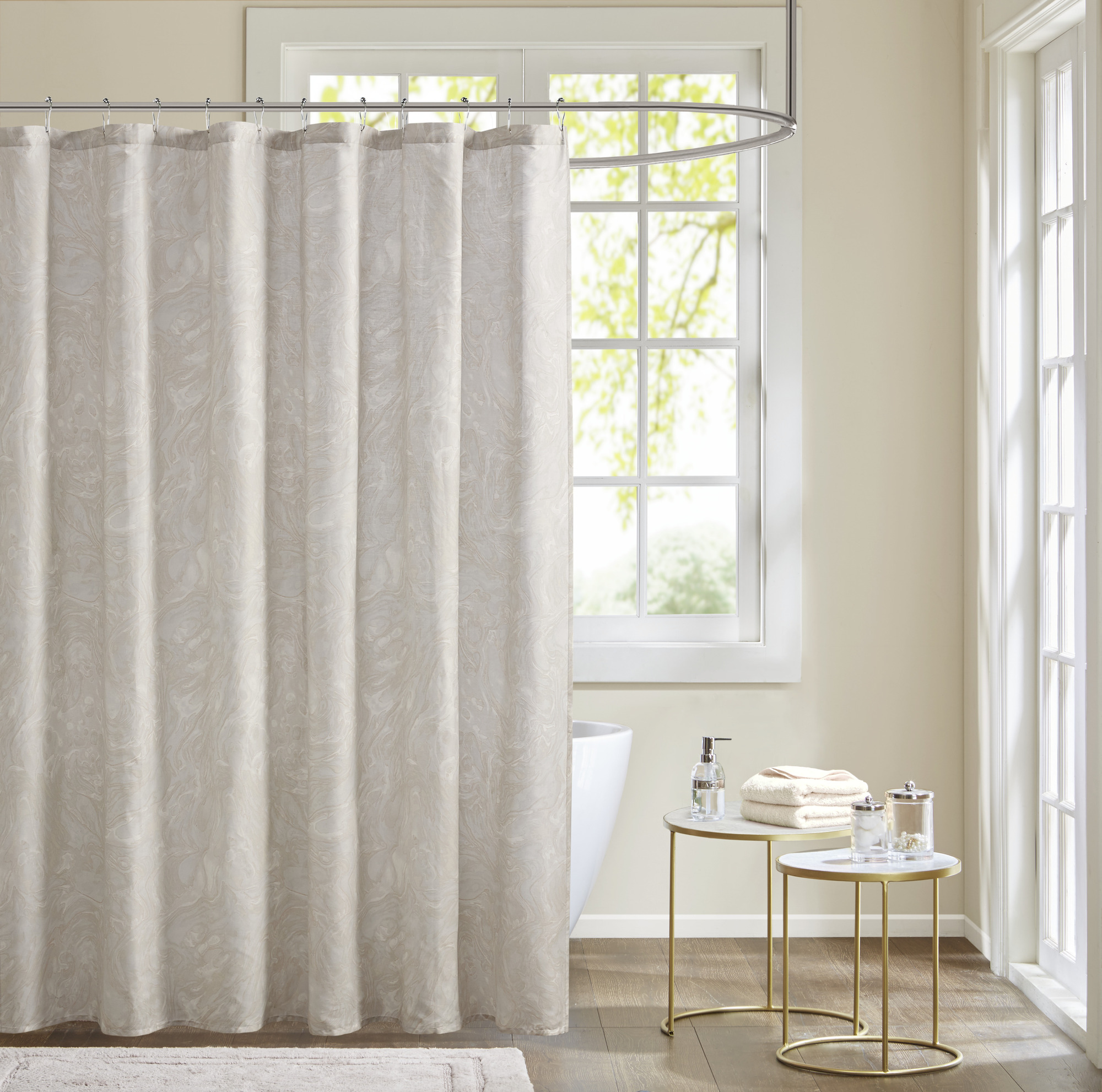Home Essence Karlene Cotton Printed Shower Curtain