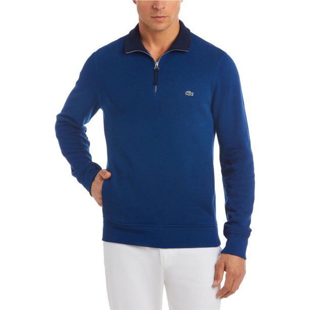 Lacoste LS Pullover Sweater para Hombre, Azul, 2XL (US)/7 (Lacoste)