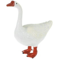 PBPBOX Premium White Simulation Goose Figurine Plastic Desktop Ornament for Living Room Decor
