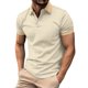 thumbnail image 2 of Blusa y camisa de manga corta con cuello vuelto para hombre, moda de ocio, color sólido, versátil, cuello vuelto, manga corta, abrigo de poliéster para hombre, 2 of 3
