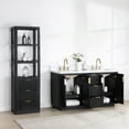 thumbnail image 4 of Cadiz 60" Double Vanity in Fir Wood Black with Composite top in Lightning White, 4 of 18