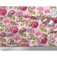 thumbnail image 3 of Soimoi Velvet Fabric Leaves & Peony Floral Print Sewing Fabric Yard 58 Inch Wide, 3 of 3