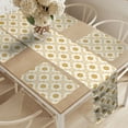 thumbnail image 2 of Ambesonne Boho Table Runner & Placemats, Soft Floral Details in Squares, Placemat 4 pcs + Runner 16"x90", Off White Dark Yellow, 2 of 2