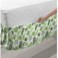 thumbnail image 2 of Philodendron Bed Skirt, Monochrome Hand Drawn Leaves Pattern, Elastic Bedskirt Dust Ruffle Wrap Around for Bedding Decor, 4 Sizes, Reseda Green Olive Green, by Ambesonne, 2 of 2