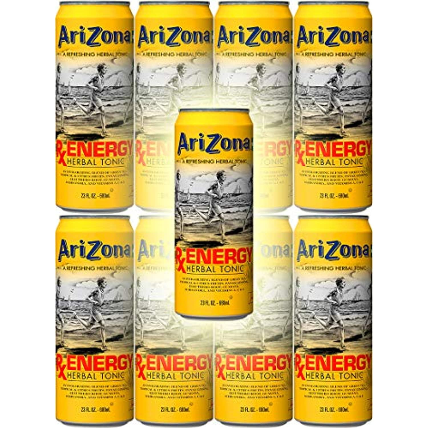 Arizona Tea Rx Energy Herbal Tonic, 23 Ounce Cans (Pack Of 8, Total Of 184 Oz)