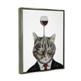 thumbnail image 3 of Stupell Industries Cat In Suit Wine Glass Animals & Insects Painting Gray Floater Framed Art Print Wall Art, 3 of 6