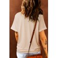 thumbnail image 1 of ABPHQTO Camiseta de manga corta enrollada con estampado de estrellas de leopardo de camuflaje caqui para mujer, 1 of 5