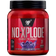 BSN N.O.-XPLODE Pre Workout Powder, Energy Supplement for Men and Women with Creatine and Beta-Alanine, Flavor: Grape, 30 Servings