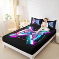 thumbnail image 4 of Manfei Kids Game Console Full Size Sheets,Modern Video Gamepad Bed Sheets,Watercolor Neon Sheet Sets For Boy,Ultra Soft Home Decor,4pcs, 4 of 7