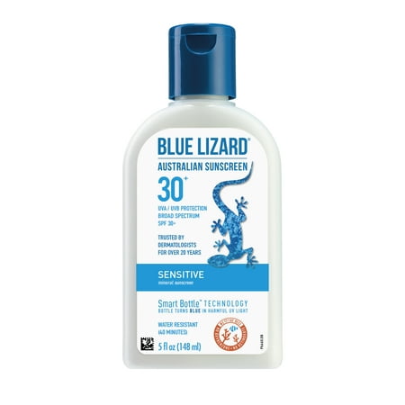 Blue Lizard Australian Mineral Sunscreen Lotion, Sensitive Skin, SPF 30+, 5 oz
