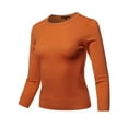 thumbnail image 2 of A2Y Women's Basic Casual Colorful 3/4 Sleeve Knit Pullover Sweator Top Dusty Orange XL, 2 of 6