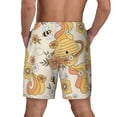thumbnail image 3 of Kdxio Groovy Floral Print Men'S Swim Trunks With Compression Liner 7 Inch Inseam Quick Dry Swim Shorts, 3 of 7