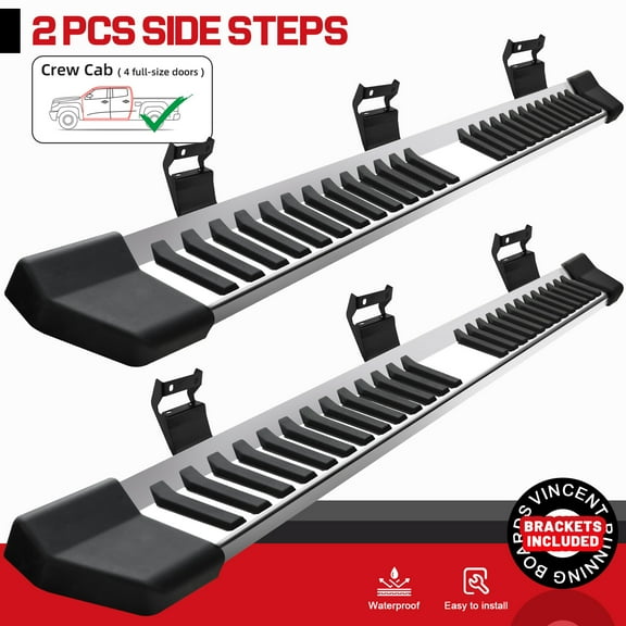 Fit 2004-2014 Ford F150 Super Crew Cab 6" Side Step Running Board Nerf Bar S/S