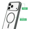 thumbnail image 3 of onn MagSafe Compatible Phone Case for iPhone 17 Pro Max - Metallic Gray/Clear, 3 of 8