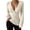 White, variant on Womens Deep V Neck Sweater Twist Front Slim Fit Sexy Pullover Sweaters Long Sleeve Ribbed Knit Casual Jumper Tops Black XL