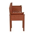 thumbnail image 3 of Leisure Season Wood Planter Bench with Slanted Back Rest in Medium Brown, 3 of 5