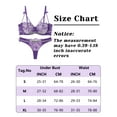 thumbnail image 4 of Ausing Lingerie Set Women's Sexy Embroidered Bra Panties Two Piece Matching Underwear Sheer Mesh Push-Up Bra Adjustable L Purple, 4 of 6