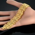 thumbnail image 3 of Braslet Woman Jewelry Braclets Female 19cm 14K Yellow Gold Chunky Flower Chain Link Bracelet For Women, 3 of 6