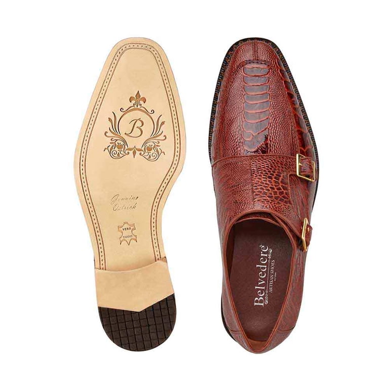 Belvedere Valiente Rust Crocodile Leather Double Monk Strap Shoes Mens Size 9 Animal Print Dress Shoes for Men for sale | eBay main image 3