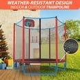 thumbnail image 5 of CITYLE Trampoline for Kids, No Gap Design 600LBS 66'' 5.5FT Toddler Trampoline Indoor Outdoor with Basketball Hoop, Mini Small Trampoline with Enclosure, Birthday Gifts for Toddlers, Boys & Girls, 5 of 8