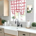thumbnail image 5 of Red Buffalo Plaid Balloon Curtains 63 Inch Length for Living Room/Bedroom, Farmhouse Check Stripes Retro Geometric Rod Pocket Privacy Door Curtains Decorative Tie Up Shade for Window 52"x63", 5 of 8