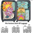 thumbnail image 3 of 6 Set Boho Compression Packing Cubes Compressed Storage Bags for Carry on Suitcases Packaging Luggage Bags Organizers for Travel, 3 of 6