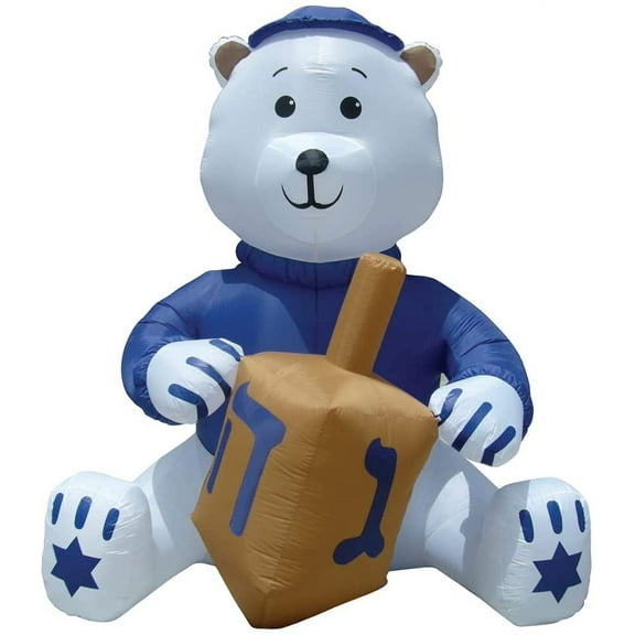 11' Air Blown Inflatable Hanukkah Bear w/ Dreidel Yard Decoration