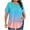 Pink, variant on Plus Size Outfits for Women Summer Gradient Color Pleated Flowy Tunic Tops Loose Crewneck Short Sleeve Tshirts (XL, Sky Blue)
