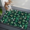 thumbnail image 4 of Saint Patrick's Day Bathroom Rug Washable 2x3 Entryway Rug Non Slip Green Lucky Shamrock Leaves Spring Black Front Door Mat Low Pile Indoor Doormat Throw Floor Carpet for Kitchen Bedroom Entrance, 4 of 8