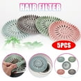 thumbnail image 1 of Juego de 5 colectores de pelo de goma para desagüe de ducha | Fáciles de instalar y limpiar | Cubiertas para fregaderos de baño y cocina | Material TPR de 13,3 x 13,3 cm | 5 colores, 1 of 7