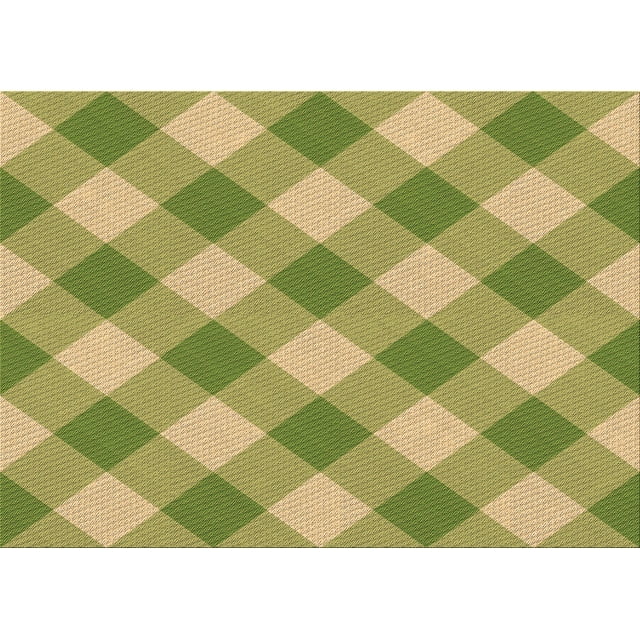 Ahgly Company Machine Washable Indoor Rectangle Transitional Dark Yellow Green Area Rugs, 2' x 3'