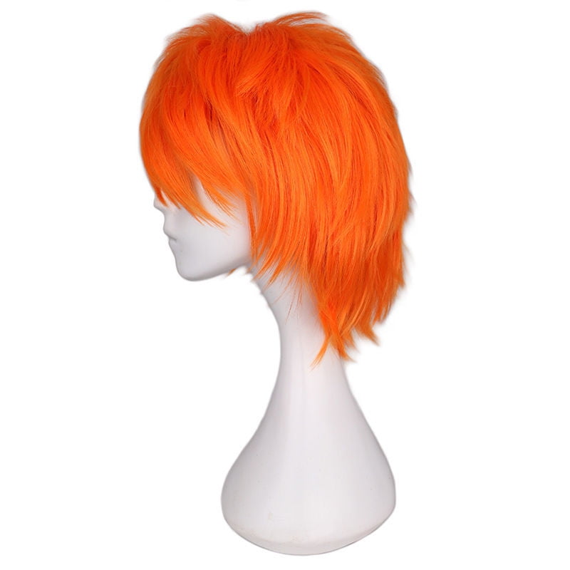 Soyusunny Cosplay Wig Short Orange Costume Halloween Wigs for Men Boys 