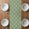 thumbnail image 4 of Table Runner 90 Inches Long for Kitchen Dining, Green Moroccan Dresser Scarf Farmhouse, Dining Table Decorations for Wedding/Parties, Morocco Boho Ethnic Abstract Geometric 13 x 90 In, 4 of 8