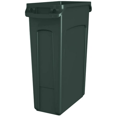 Garbage Can with Venting Channels, 23-Gallon, Green, for Kitchen/Office/Workspace