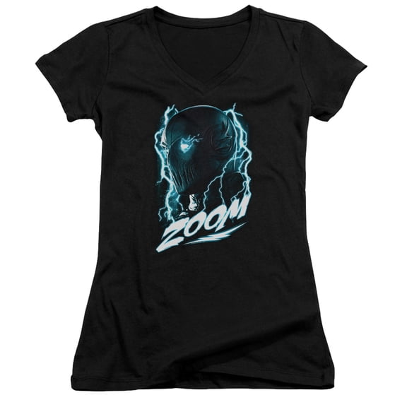 Flash Zoom Junior Women's V-Neck T-Shirt Black