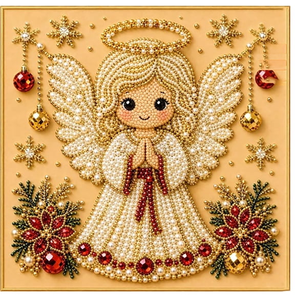 Christmas Xmas Angel Pearl Art Diy Kit Cute Winter 3d Diamond Paintings Crafts Pearl Beginner Diy Fall Home Decor Wall Art Christmas Holiday Present for Adults & Kids